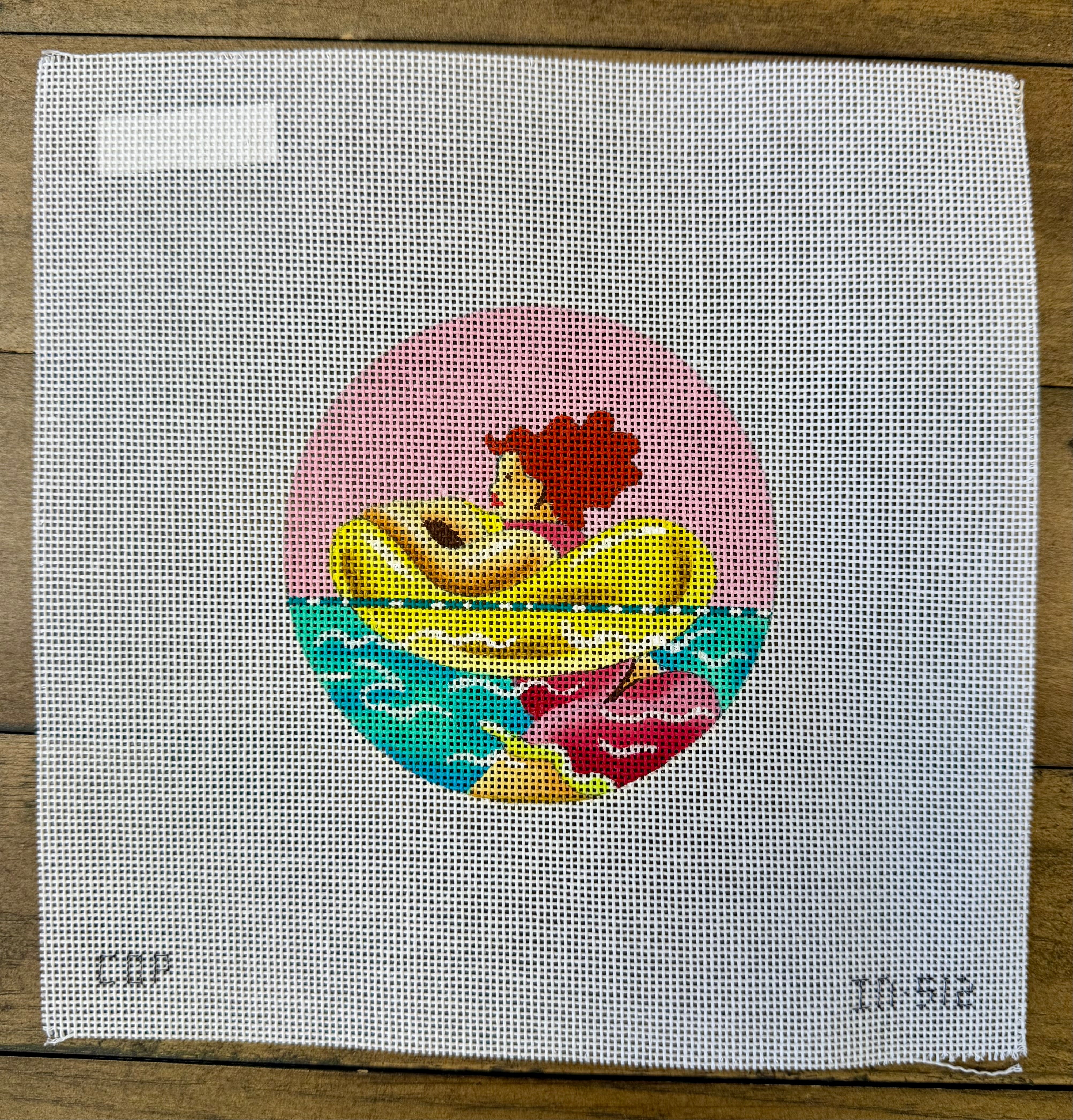 Lady with Pool Float - Colors of Praise - Needlepoint Canvas 18 mesh ...