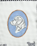The Labrador Cameo - Atlantic Blue Canvas - Needlepoint Canvas 18 mesh