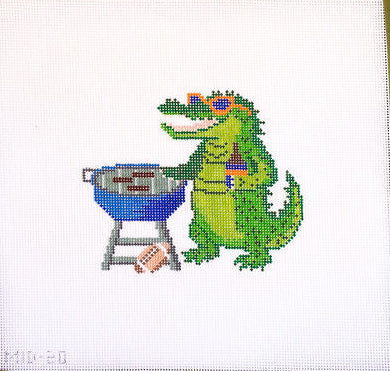 Alligator Tail-Gator needlepoint canvas