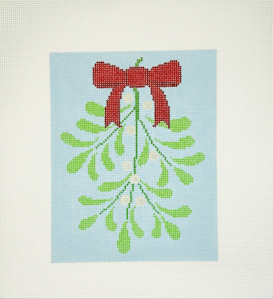 Mistletoe Canvas with Stitch Guide - Melissa Loves Needlepoint - Needlepoint Canvas 18 mesh