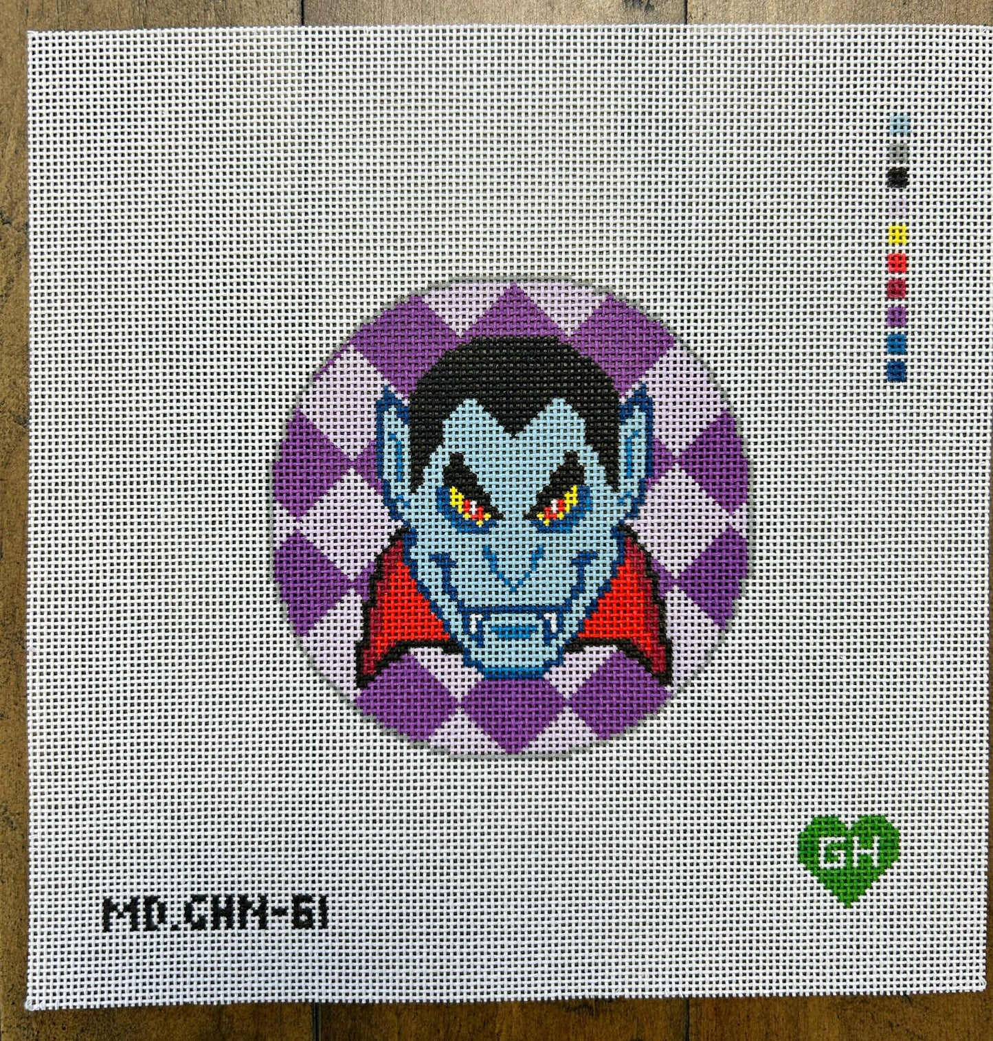 Green Heart Needlepoint: Vintage Halloween Dracula