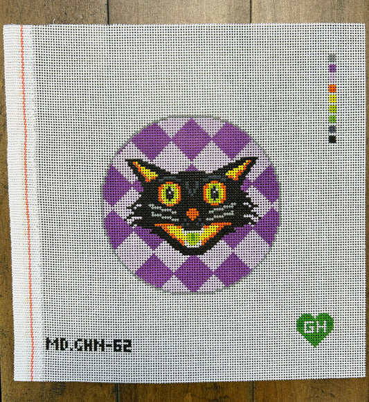 Green Heart Needlepoint: Vintage Halloween Cat