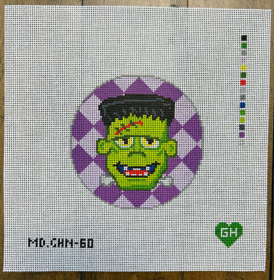 Green Heart Needlepoint: Vintage Halloween Frankenstein