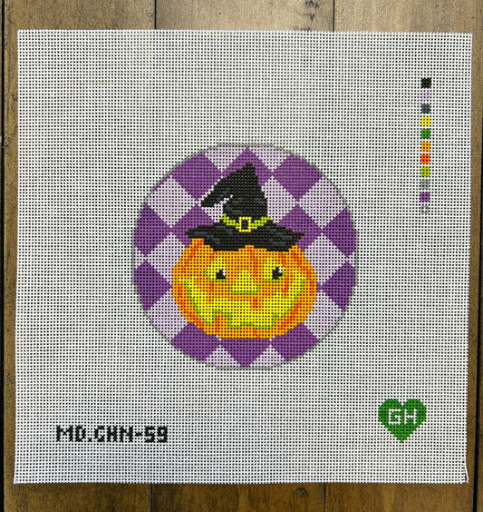 Green Heart Needlepoint: Vintage Halloween Pumpkin