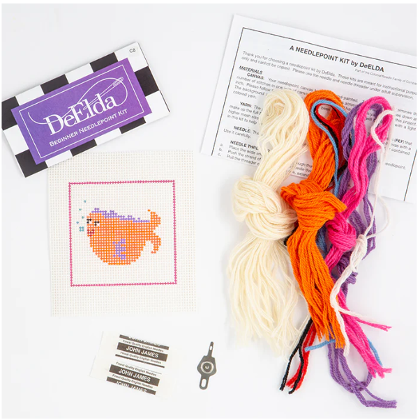 DeElda Orange Fish Kit - Beginners Needlepoint Kit