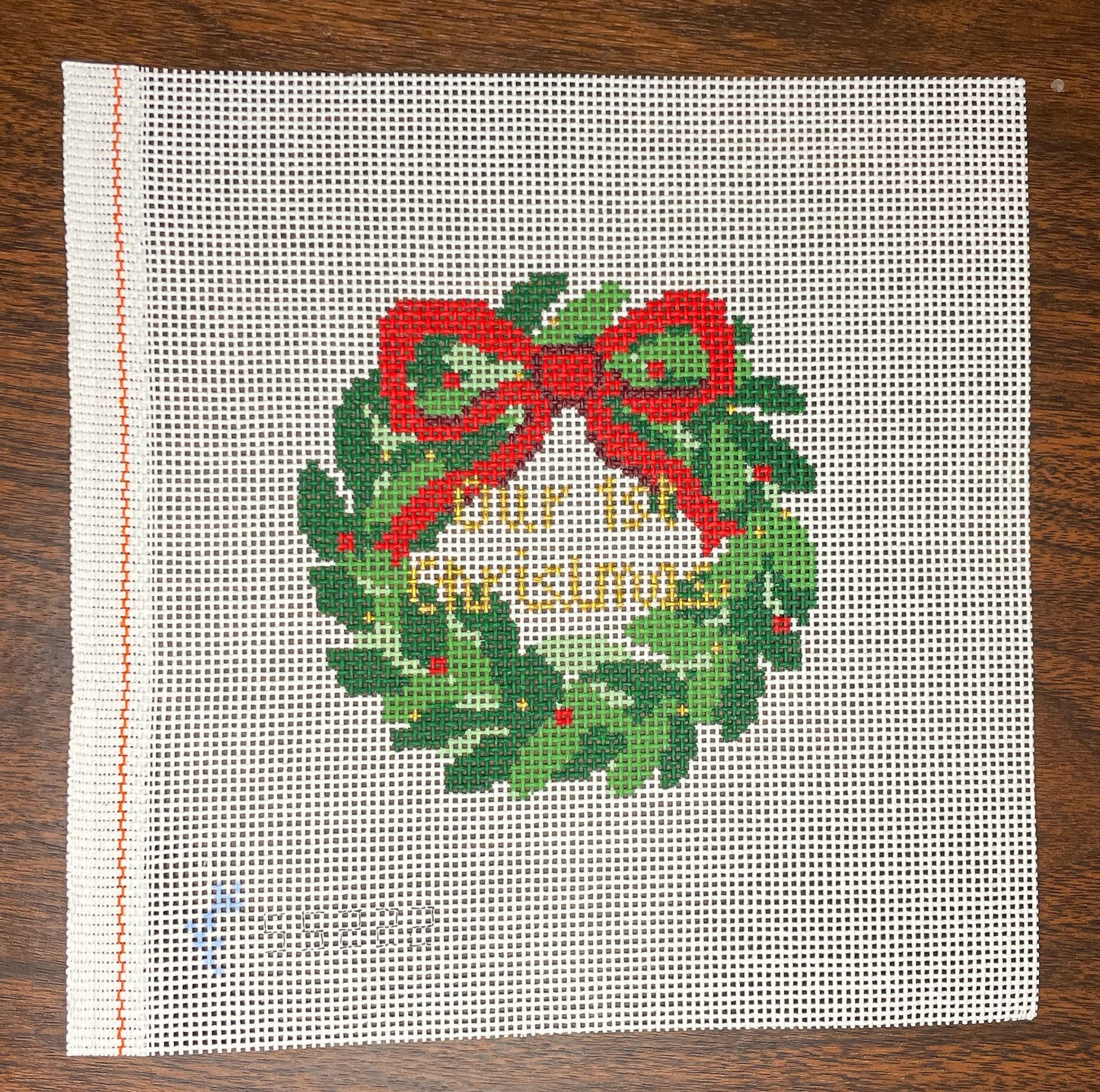 Our First Christmas Wreath with Stitch Guide