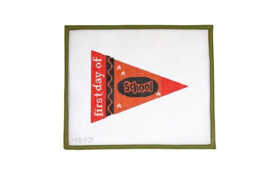 Crayon Back to School - First Day needlepoint canvas
