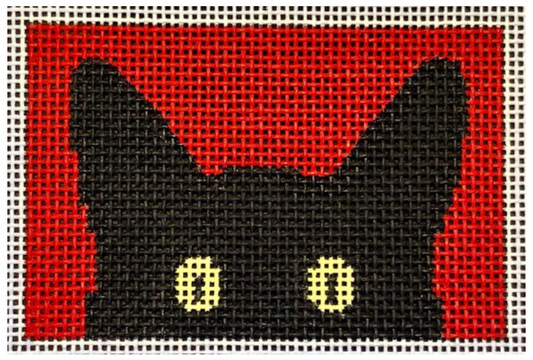 Peeky Kitty Luggage Tag - Red