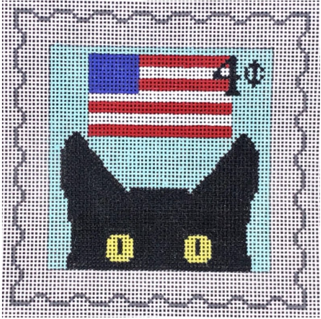Peeky Kitty Postage Stamp - July 4