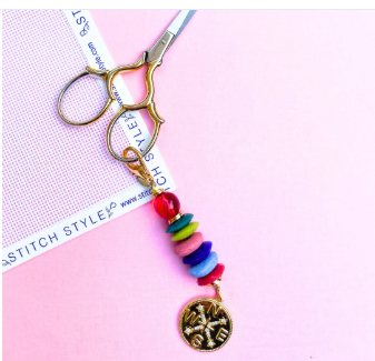 Mollybeads Scissor Fob - Rainbow Compass