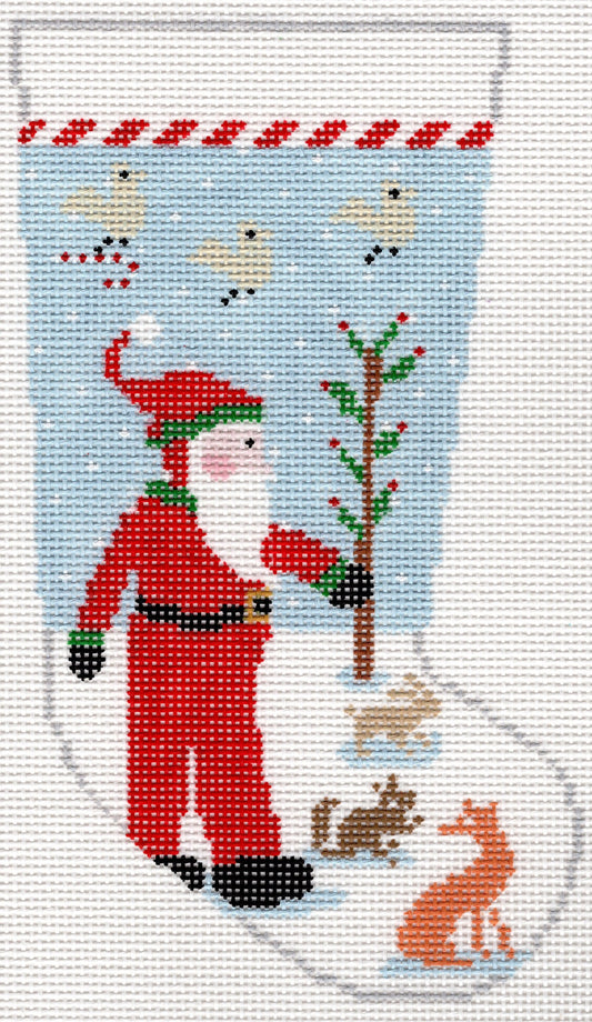 Santa & Animals Stocking on 13 mesh - Trunk Show