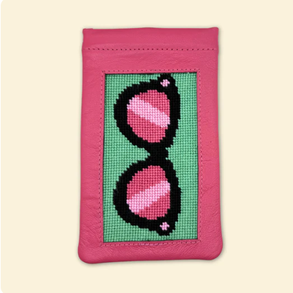 Pink Green Sunglasses - Eyeglass Case Kit