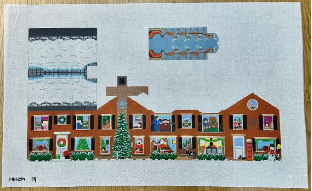 Christmas House, 3 Dimensional - Susan Roberts - Needlepoint Canvas 18 mesh