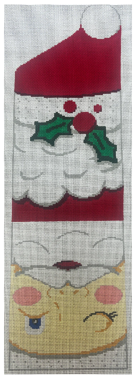 Winking Santa Purse - The Gingham Stitchery - Needlepoint Canvas 13 mesh