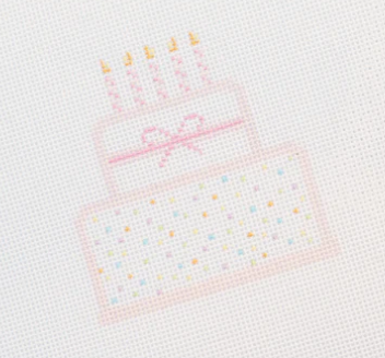 Birthday Cake - Baby Pink - Audrey Wu - Needlepoint Canvas 13 mesh