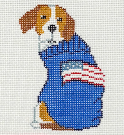 Beagle in US Flag Sweater