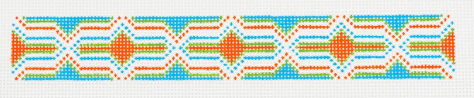 Granada Orange Key Fob - Wipstitch - Needlepoint Canvas 13 mesh