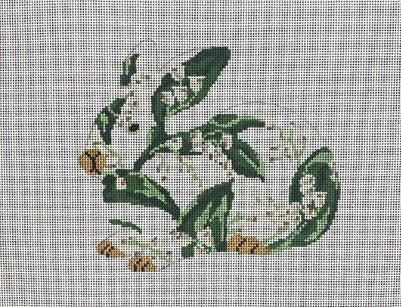 Lily of the Valley Sitting Bunny Canvas