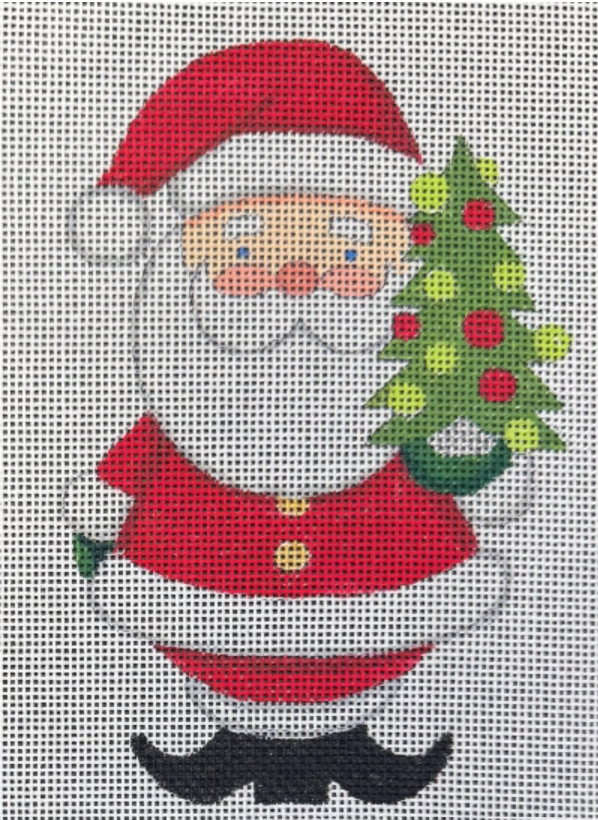 Red Santa with Tree Canvas