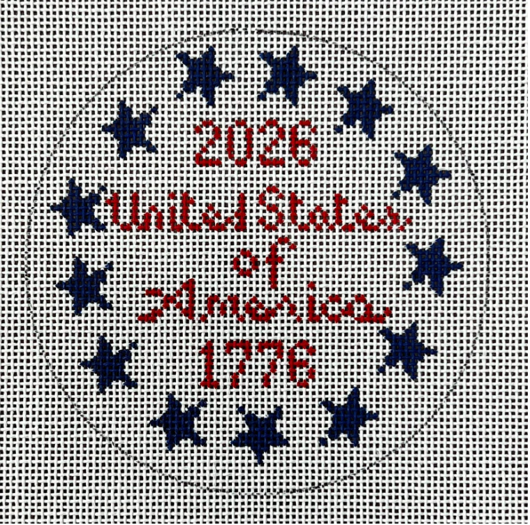 USA Stars Round Canvas