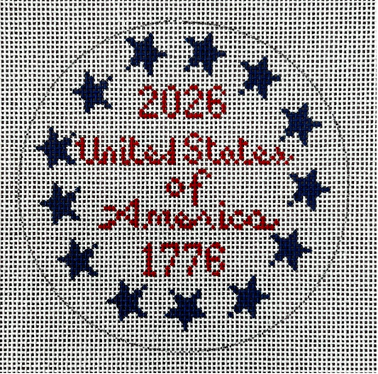 USA Stars Round Canvas