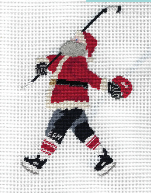 Santa Hockey Player Canvas
