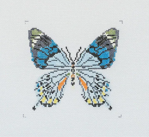 Butterfly Ornament - Blue Grey Canvas