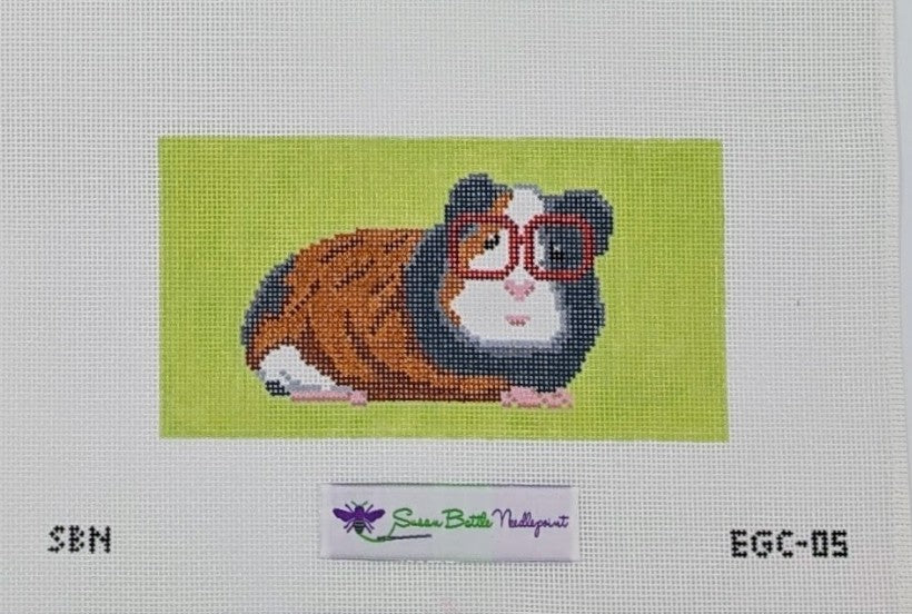 Guinea Pig w/ Glasses Eye Glass Case Canvas