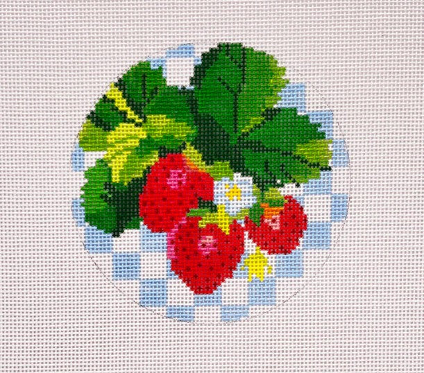 Strawberries Round Canvas
