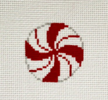 Micro Red Peppermint Circle Canvas