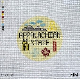 Appalachian State Travel Round Canvas