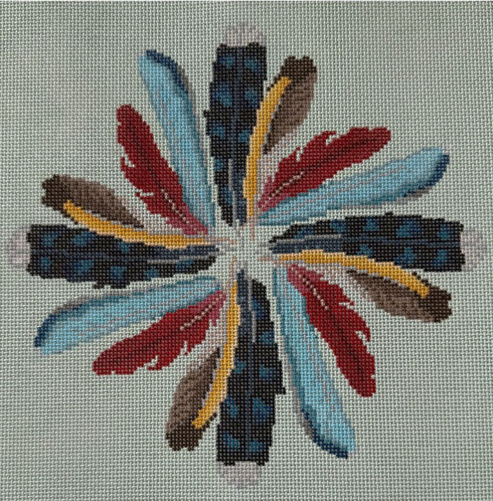 Backyard Feathers Pillow Canvas