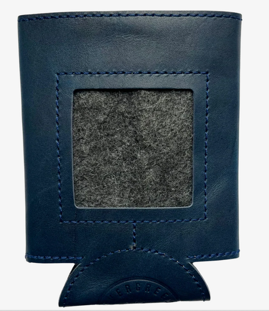 Leather Can Coozies - Navy