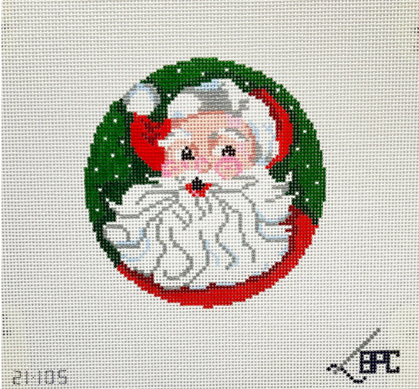 Classic Santa 13 Mesh 5.25" Round Canvas