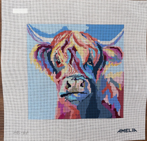 Colorful Highland Cow Pillow