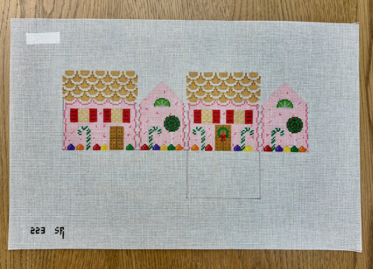 Pink Peppermint and Candy Canes 3D Gingerbread House