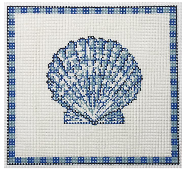 Scallop Shell in Ocean Blue