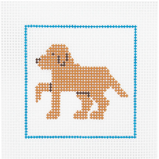 DeElda Golden Yellow Lab Kit - Beginners Needlepoint Kit