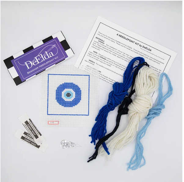 DeElda Evil Eye Kit - Beginners Needlepoint Kit