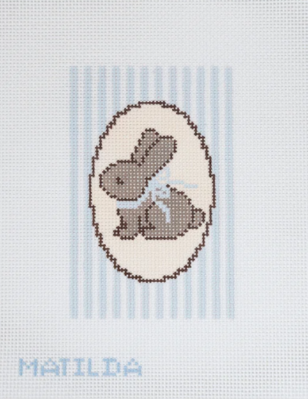 Blue Bunny Striped Oval