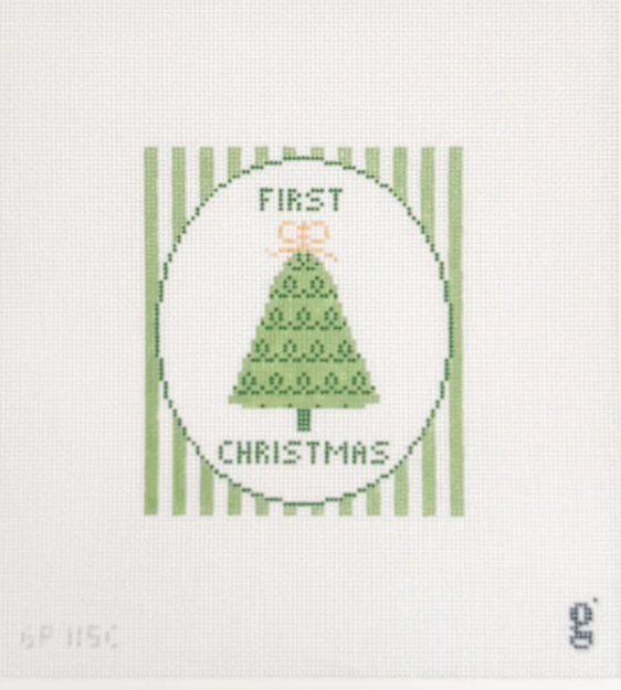 First Christmas Canvas - Pink, Blue, Green