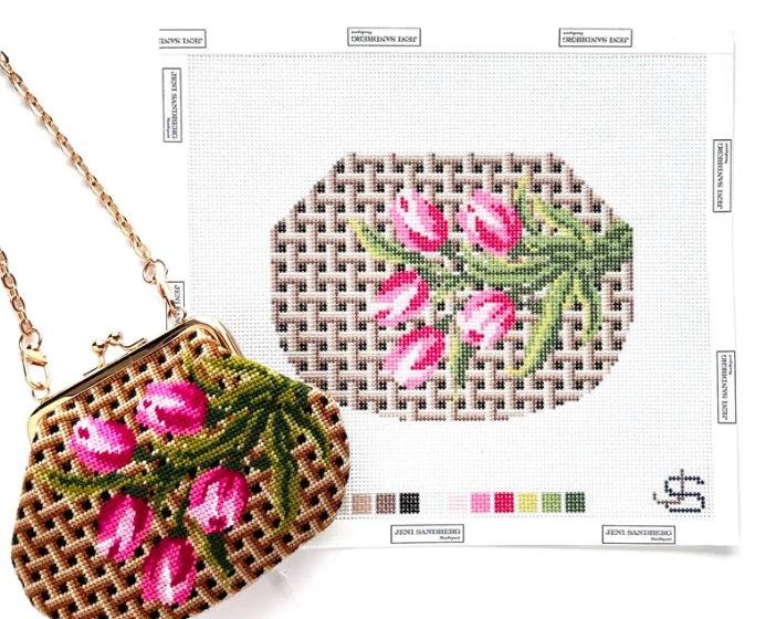 Tulips Kiss Lock Bag Canvas