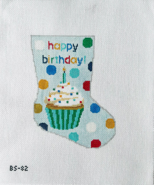 Happy Birthday Mini Stocking - Pink and Blue