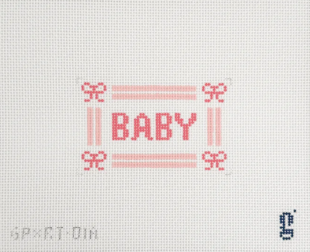 Baby Sign - Pink and Blue Canvas