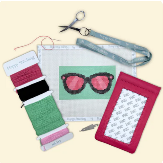 Pink Green Sunglasses - Eyeglass Case Kit