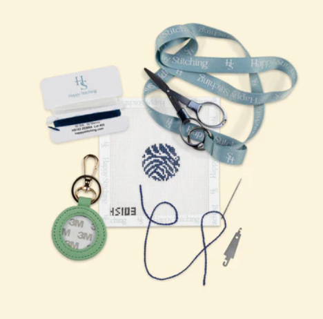 Zebra Dot - Key Fob - Happy Stitching - Needlepoint Kit 18 mesh