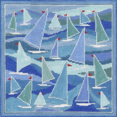 Sailboats Pillow - Trunk Show