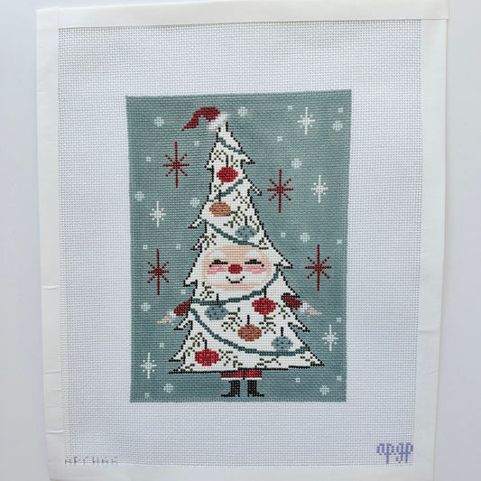 Teal Vintage Santa Tree
